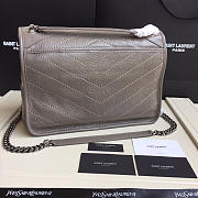 YSL Monogram Shoulder Bag In Gray - 2