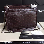 YSL Monogram Shoulder Bag In Wine Red - 6