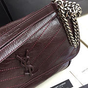 YSL Monogram Shoulder Bag In Wine Red - 3