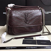 YSL Monogram Shoulder Bag In Wine Red - 1