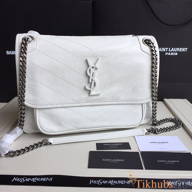 YSL Monogram Shoulder Bag In White - 1