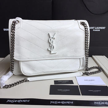 YSL Monogram Shoulder Bag In White