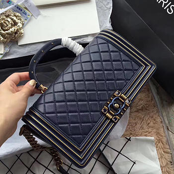 Chanel Boy Bag With Royal Blue 25cm