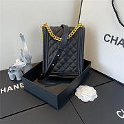 Chanel Boy Hangbag Calfskin Black With Gold Hardware AS0130 - 5