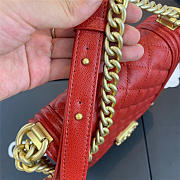 Chanel Boy Hangbag Calfskin Red With Gold Hardware AS0130 - 5