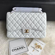 Chanel Caviar Flap Bag In White 30cm With Gold Hardware - 2