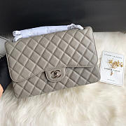  Chanel Caviar Flap Bag In Gray 30cm With Silver Hardware - 6