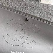  Chanel Caviar Flap Bag In Gray 30cm With Silver Hardware - 3