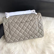 Chanel Caviar Flap Bag In Gray 30cm With Gold Hardware - 5