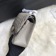 Chanel Caviar Flap Bag In Gray 30cm With Gold Hardware - 6