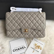 Chanel Caviar Flap Bag In Gray 30cm With Gold Hardware - 1