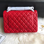 Chanel Caviar Flap Bag In Red 30cm With Silver Hardware - 4