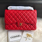 Chanel Caviar Flap Bag In Red 30cm With Gold Hardware - 1