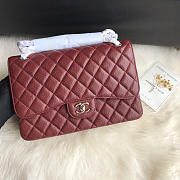 Chanel Caviar Flap Bag In Wine Red 30cm With Silver Hardware - 3