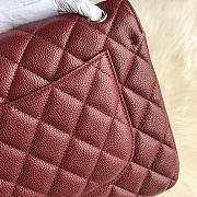 Chanel Caviar Flap Bag In Wine Red 30cm With Silver Hardware - 5