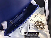 Chanel Flap Bag Lambskin Blue With Silver Hardware 20CM - 5