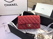 Chanel Flap Bag Lambskin Red With Gold Hardware 20CM - 1