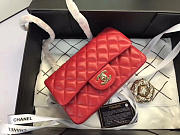 Chanel Flap Bag Lambskin Red With Gold Hardware 20CM - 5