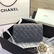 Chanel Flap Bag Lambskin Gray With Silver Hardware 20CM - 4