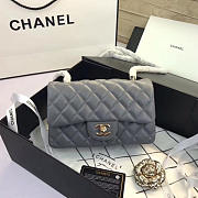 Chanel Flap Bag Lambskin Gray With Gold Hardware 20CM - 1