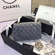 Chanel Flap Bag Lambskin Gray With Gold Hardware 20CM - 3