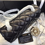 Chanel Flap Bag Lambskin Black With Sliver Hardware 20CM - 6