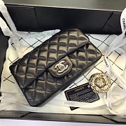 Chanel Flap Bag Lambskin Black With Sliver Hardware 20CM - 4