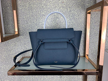 Celine Micro Belt Bag In Grained Calfskin With Dark Blue 20cm 175519