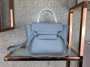 Celine Micro Belt Bag In Grained Calfskin With Light Blue 20cm 175519