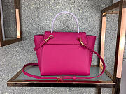 Celine Micro Belt Bag In Grained Calfskin With Rose Red 20cm 175519 - 6