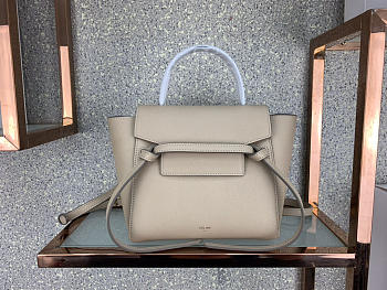  Celine Micro Belt Bag In Grained Calfskin With Khaki 20cm 175519