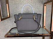 Celine Micro Belt Bag In Grained Calfskin With Gray 20cm 175519 - 4