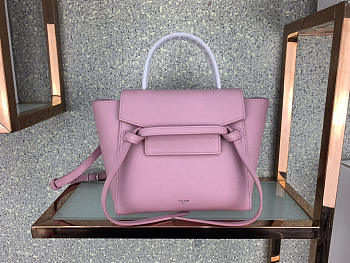 Celine Micro Belt Bag In Grained Calfskin With Pink 20cm 175519