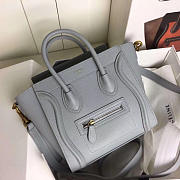 Celine Micro Luggage Calfskin Handbag In Light Blue - 5