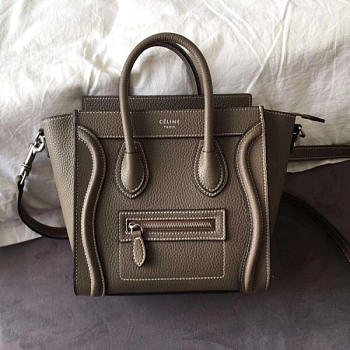 Celine Micro Luggage Calfskin Handbag In Brown