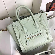 Celine Micro Luggage Calfskin Handbag In White - 5