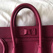 Celine Micro Luggage Calfskin Handbag In Rose Red - 5