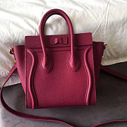 Celine Micro Luggage Calfskin Handbag In Rose Red - 3