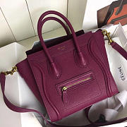 Celine Micro Luggage Calfskin Handbag In Rose Red - 2