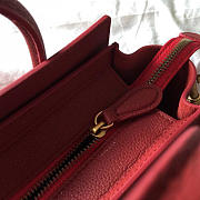 Celine Micro Luggage Calfskin Handbag In Wine Red - 5