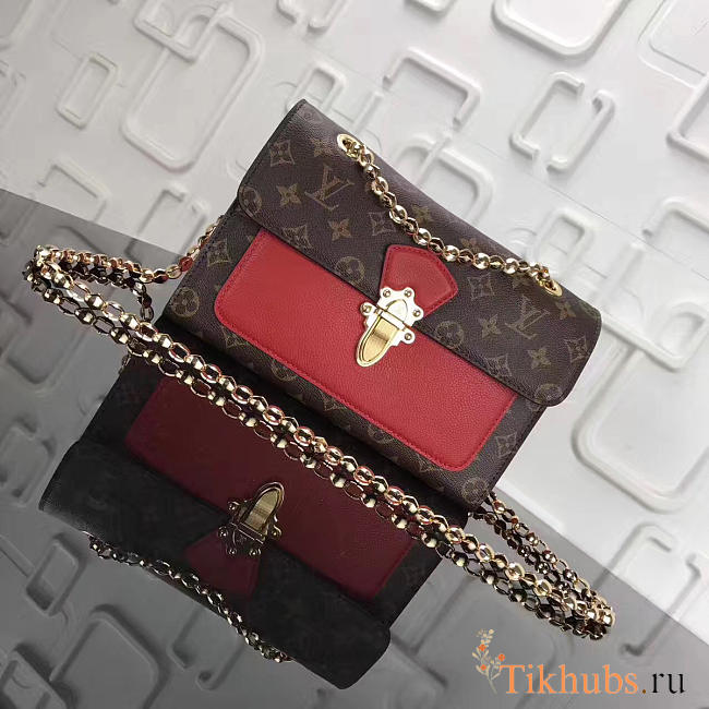 Louis Vuitton Original Monogram Canvas Lady Chain Bag Red VICTOIRE Handbag M41731 - 1