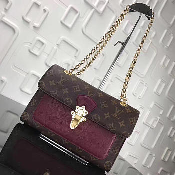 Louis Vuitton Original Monogram Canvas Chain Bag With AmaranthVICTOIRE Handbag M41731