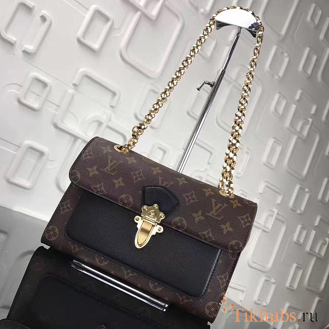 Louis Vuitton Monogram Canvas Chain Black Bag VICTOIRE Handbag M41731 - 1