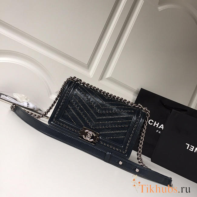 FW Leboy In Black With Sliver Hardware 25cm - 1