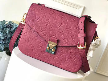 Modishbags LV Cowskin Pochette Metis Bag With Rose Red M41485 Monogram Empreinte