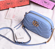 Small Matelassé Shoulder Blue Bag 447632 - 4