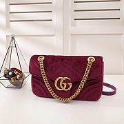 Modishbags Marmont velvet Medium shoulder bag in Wine Red - 1