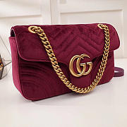 Modishbags Marmont velvet Medium shoulder bag in Wine Red - 2