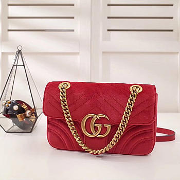 Modishbags Marmont velvet Large shoulder bag in Red