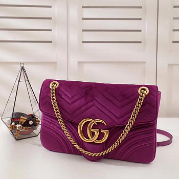 Modishbags Marmont velvet Large shoulder bag in Purple